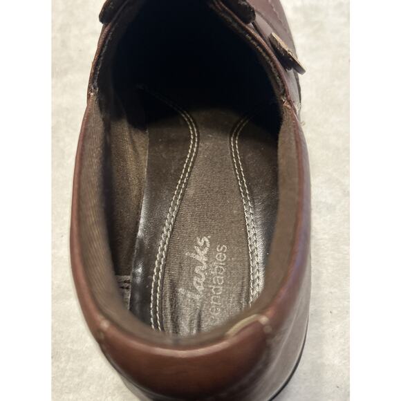 Clarks Unstructured Women's Shoes 8.5 M Loop Brown Leather Slip-On Loafers - Picture 8 of 8